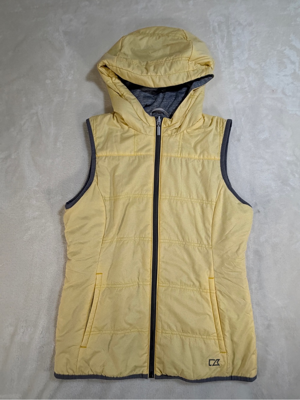 Cutter &‎ Buck Women’s Reversible Athletic Yellow / Gray Hooded Vest - S
